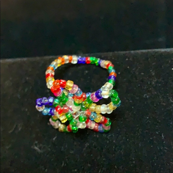 Jewelry - Vintage Handmade Seed-bead & Wire Daisy Ring Retro